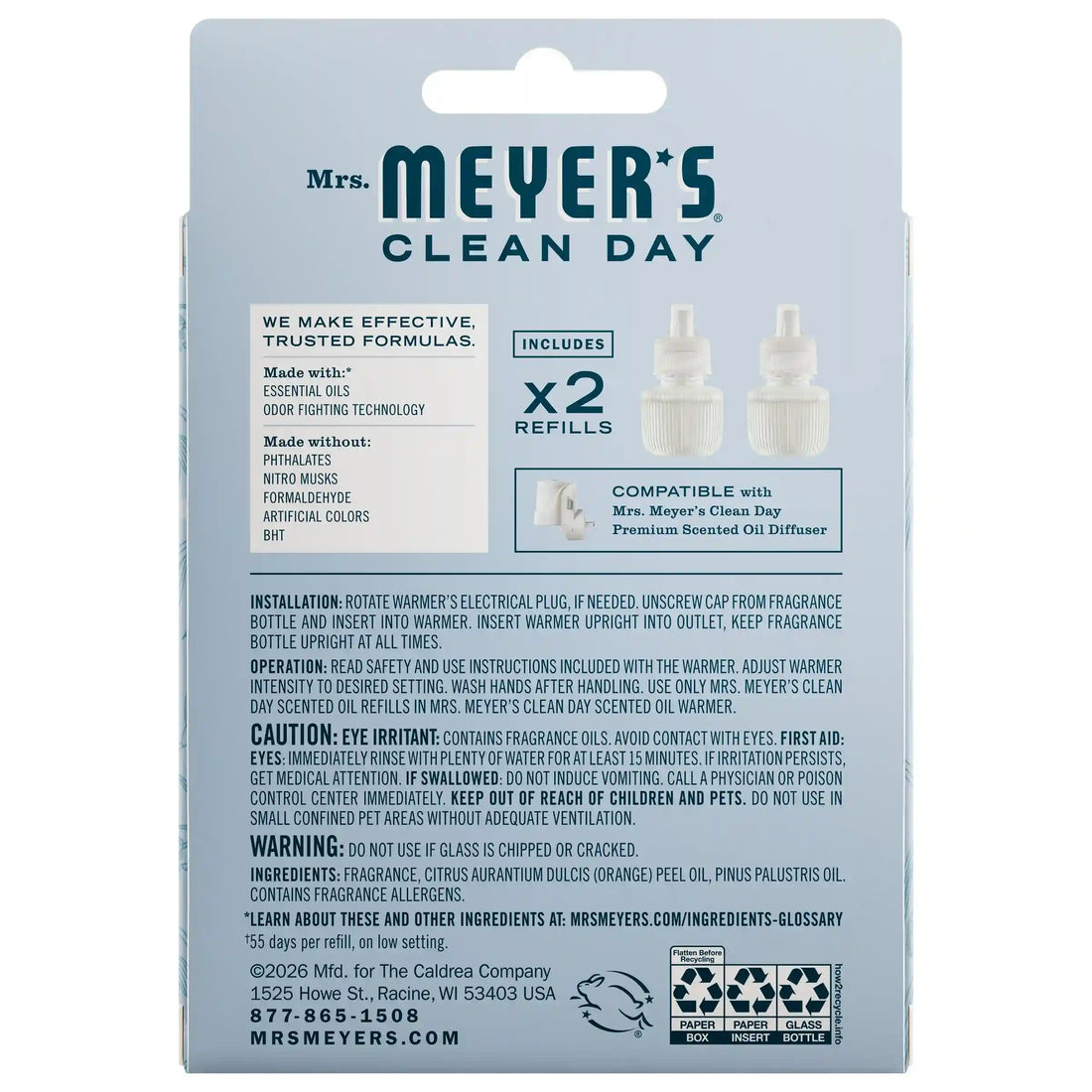 Snowdrop Plug In Scented Oil Refill, 2-Pack